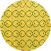 Round Solid Yellow Modern Rug, abs4912yw