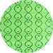 Round Solid Green Modern Rug, abs4912grn