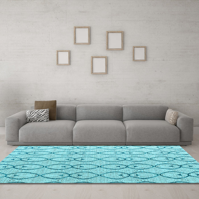 Machine Washable Solid Light Blue Modern Rug in a Living Room, wshabs4912lblu