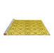 Sideview of Machine Washable Solid Yellow Modern Rug, wshabs4912yw