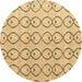 Round Machine Washable Solid Brown Modern Rug, wshabs4912brn