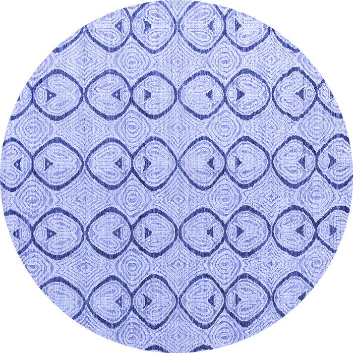 Round Machine Washable Solid Blue Modern Rug, wshabs4912blu