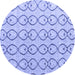 Round Solid Blue Modern Rug, abs4912blu