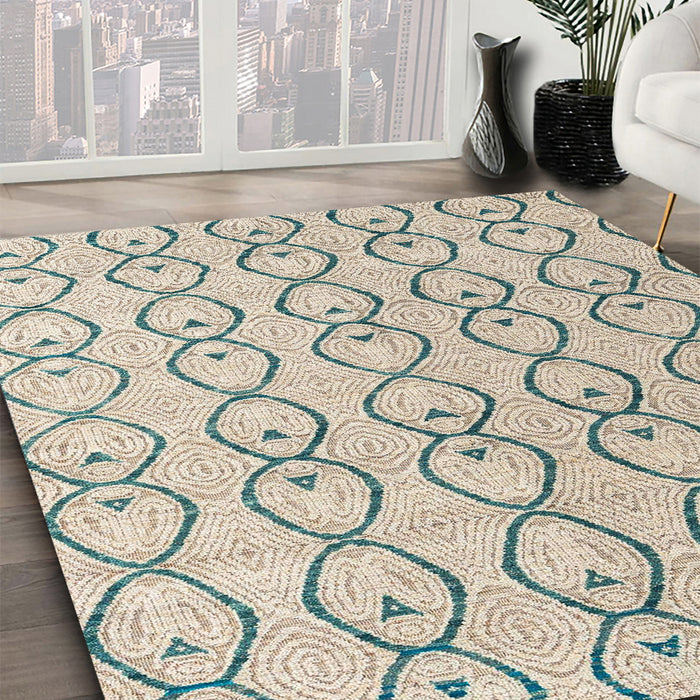 Abstract Wheat Beige Solid Rug in Family Room, abs4912