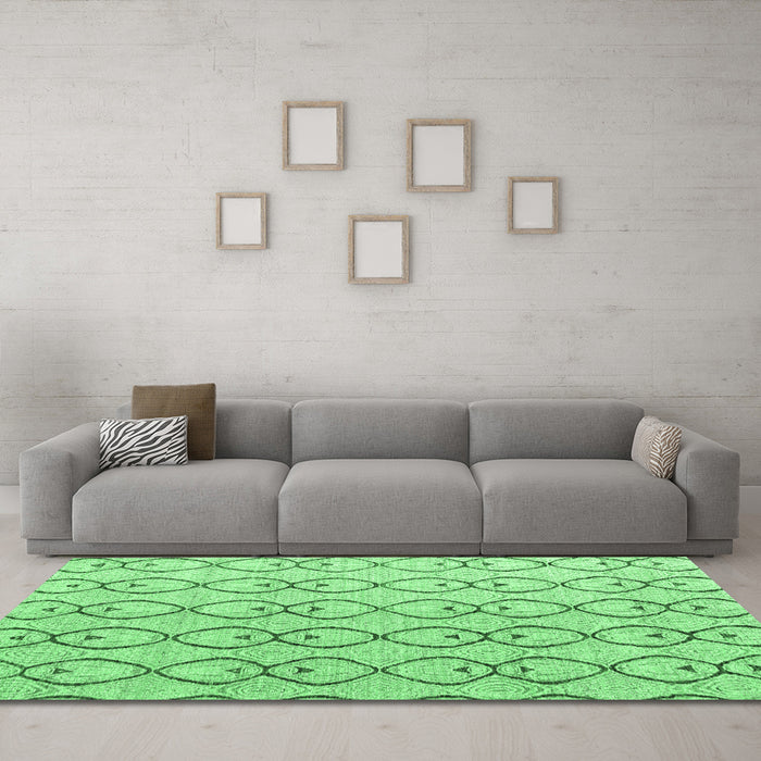 Machine Washable Solid Emerald Green Modern Area Rugs in a Living Room,, wshabs4912emgrn