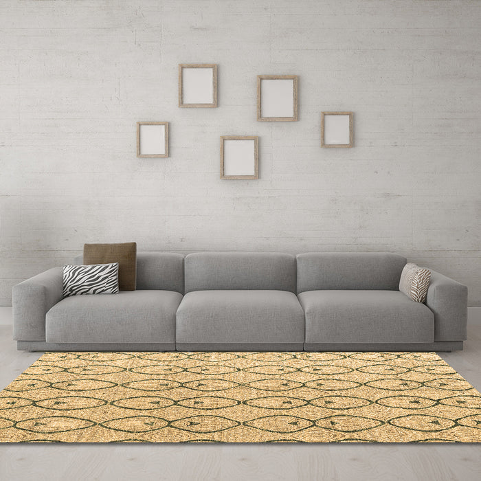 Machine Washable Solid Brown Modern Rug in a Living Room,, wshabs4912brn