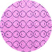 Round Solid Pink Modern Rug, abs4912pnk