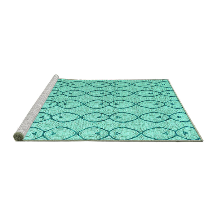 Sideview of Machine Washable Solid Turquoise Modern Area Rugs, wshabs4912turq