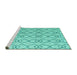 Sideview of Machine Washable Solid Turquoise Modern Area Rugs, wshabs4912turq