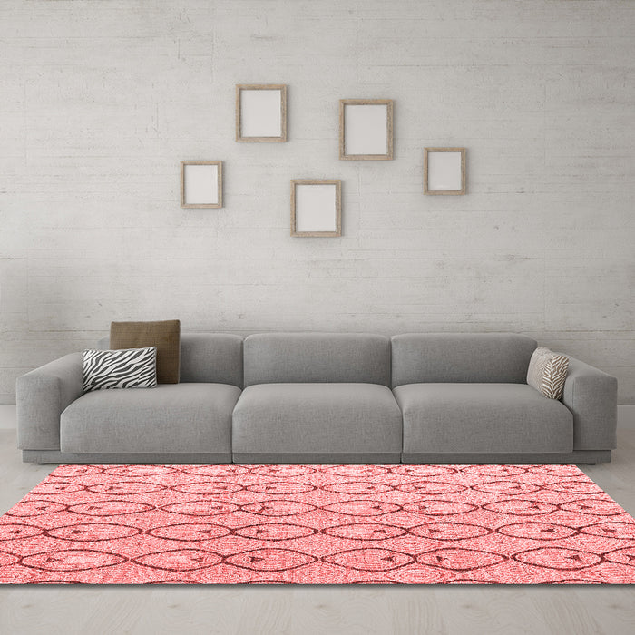 Modern Red Washable Rugs