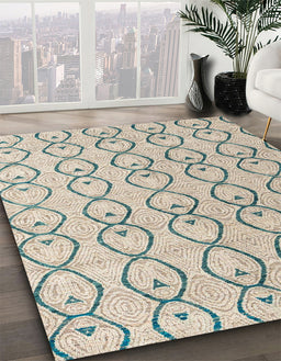 Machine Washable Abstract Wheat Beige Rug in a Family Room, wshabs4912