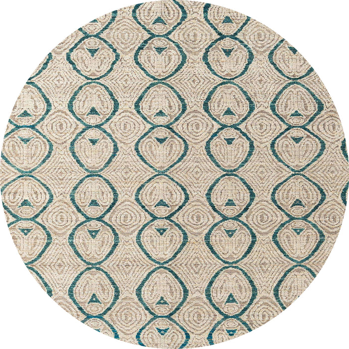 Round Machine Washable Abstract Wheat Beige Rug, wshabs4912