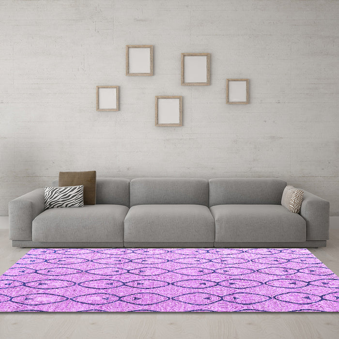 Machine Washable Solid Purple Modern Area Rugs in a Living Room, wshabs4912pur