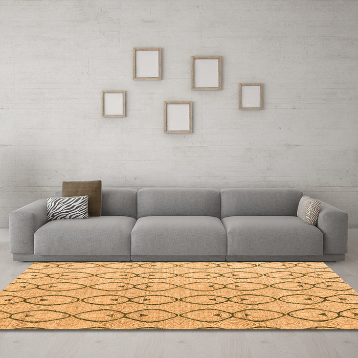 Machine Washable Solid Orange Modern Area Rugs in a Living Room, wshabs4912org