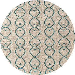 Round Abstract Wheat Beige Solid Rug, abs4912