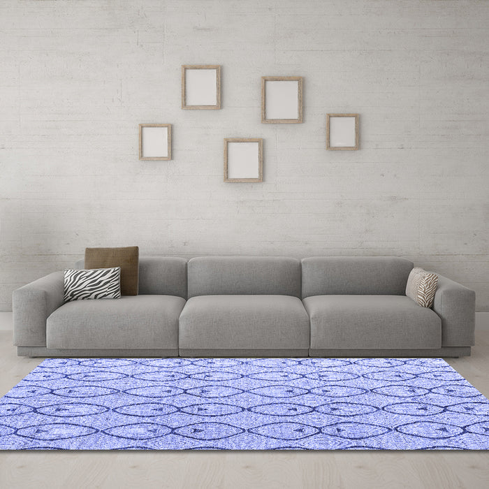 Machine Washable Solid Blue Modern Rug in a Living Room, wshabs4912blu