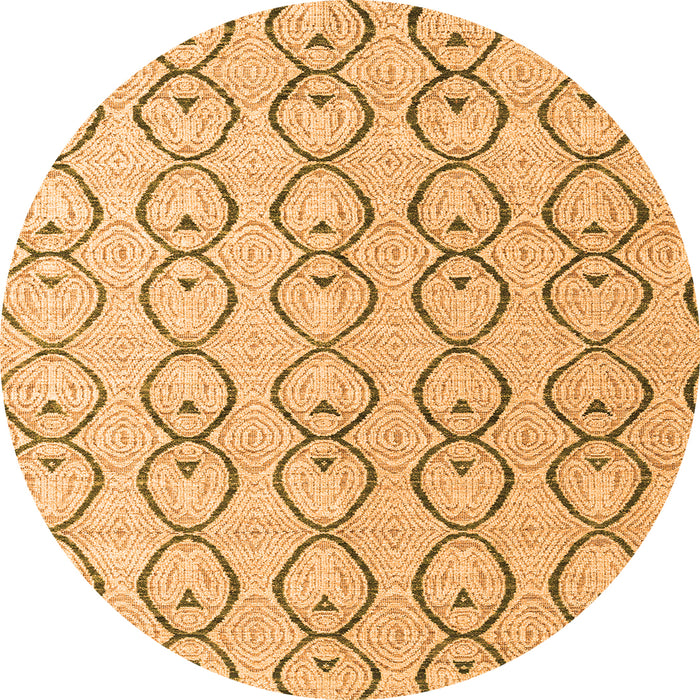 Round Solid Orange Modern Rug, abs4912org