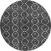 Round Abstract Gray Modern Rug, abs4913gry