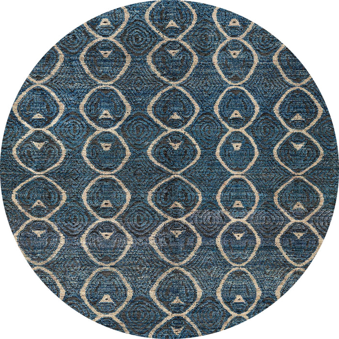 Round Abstract Light Slate Gray Modern Rug, abs4913
