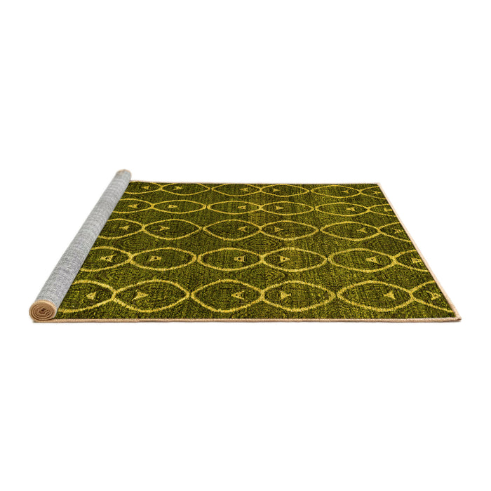 Sideview of Machine Washable Abstract Yellow Modern Rug, wshabs4913yw
