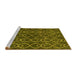 Sideview of Machine Washable Abstract Yellow Modern Rug, wshabs4913yw