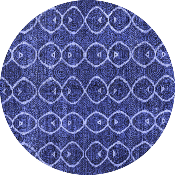 Round Abstract Blue Modern Rug, abs4913blu