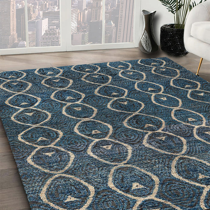 Machine Washable Abstract Light Slate Gray Rug in a Family Room, wshabs4913