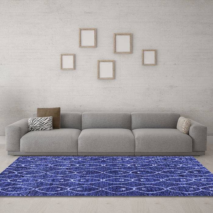 Machine Washable Abstract Blue Modern Rug in a Living Room, wshabs4913blu