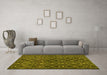 Machine Washable Abstract Yellow Modern Rug in a Living Room, wshabs4913yw