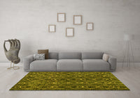 Machine Washable Abstract Yellow Modern Rug, wshabs4913yw