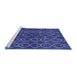 Sideview of Machine Washable Abstract Blue Modern Rug, wshabs4913blu