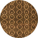 Round Abstract Orange Modern Rug, abs4913org