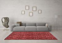 Machine Washable Abstract Red Modern Rug, wshabs4913red