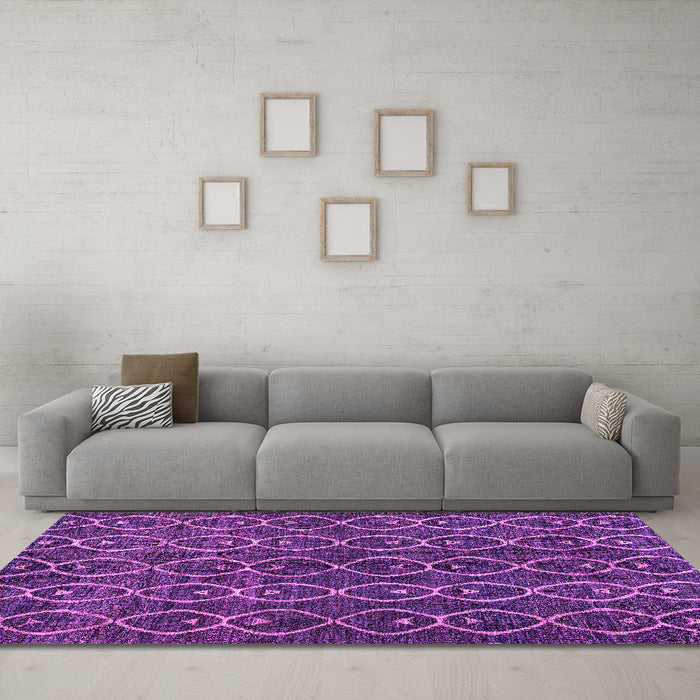 Machine Washable Abstract Pink Modern Rug in a Living Room, wshabs4913pnk