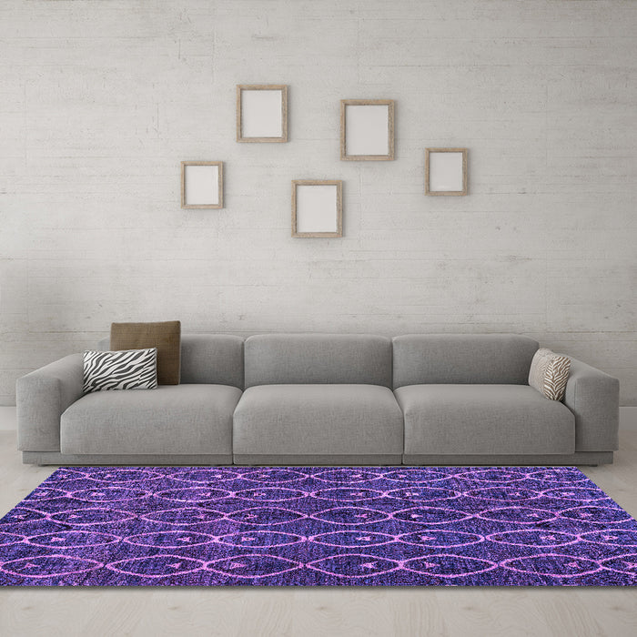 Machine Washable Abstract Purple Modern Area Rugs in a Living Room, wshabs4913pur
