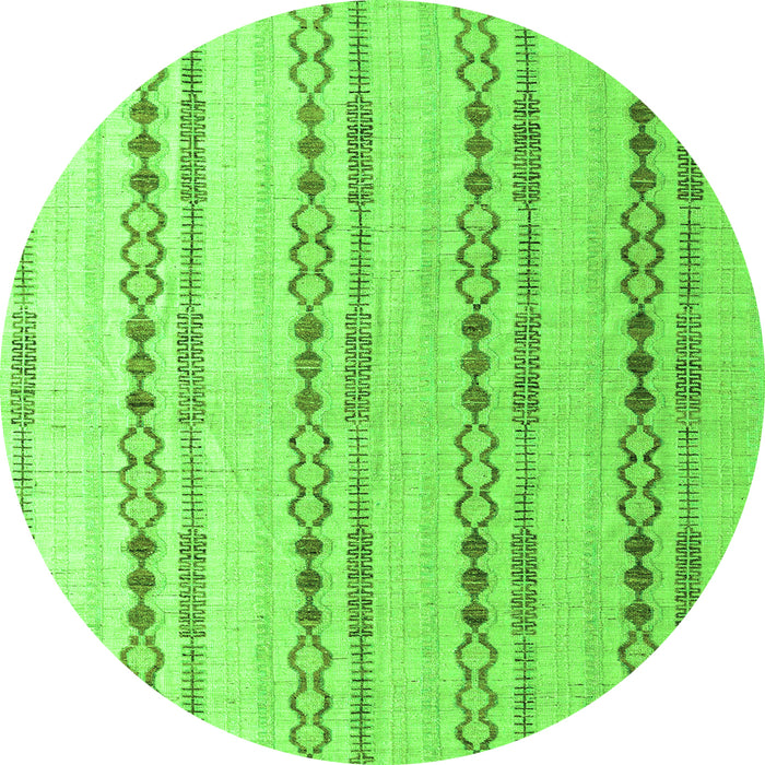 Round Abstract Green Modern Rug, abs4914grn