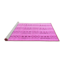Sideview of Machine Washable Abstract Pink Modern Rug, wshabs4914pnk