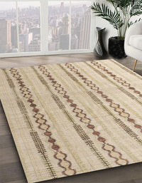 Abstract Orange Brown Modern Rug, abs4914