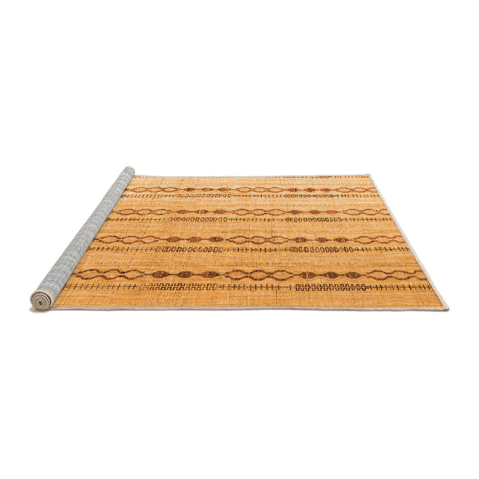 Sideview of Machine Washable Abstract Orange Modern Area Rugs, wshabs4914org