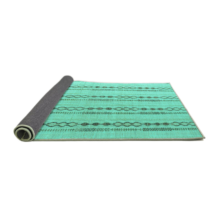 Sideview of Abstract Turquoise Modern Rug, abs4914turq