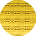 Round Machine Washable Abstract Yellow Modern Rug, wshabs4914yw