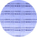 Round Machine Washable Abstract Blue Modern Rug, wshabs4914blu