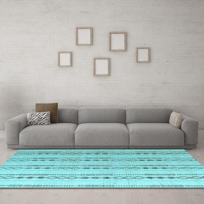 Machine Washable Abstract Light Blue Modern Rug in a Living Room, wshabs4914lblu