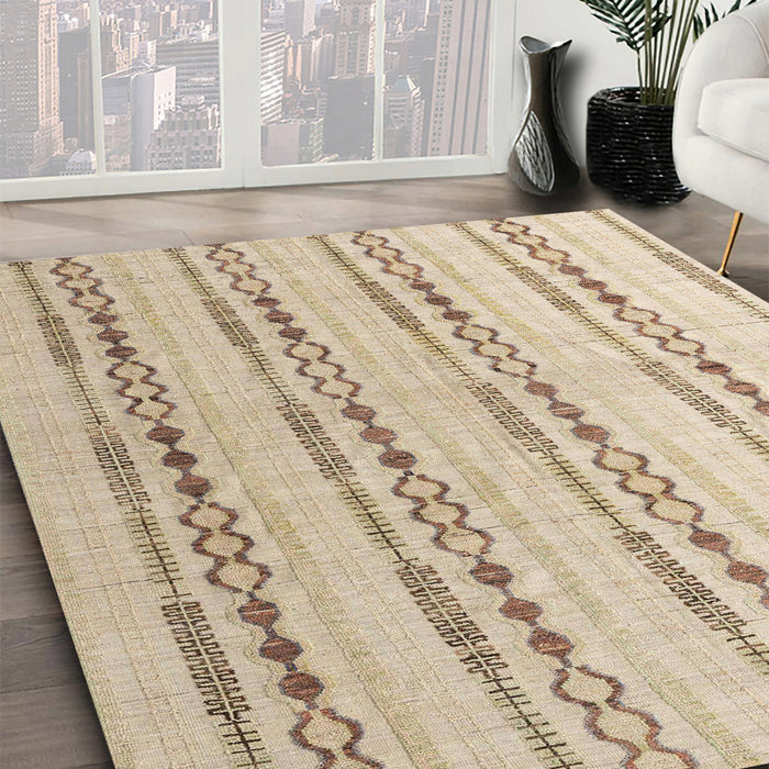 Machine Washable Abstract Orange Brown Rug in a Family Room, wshabs4914