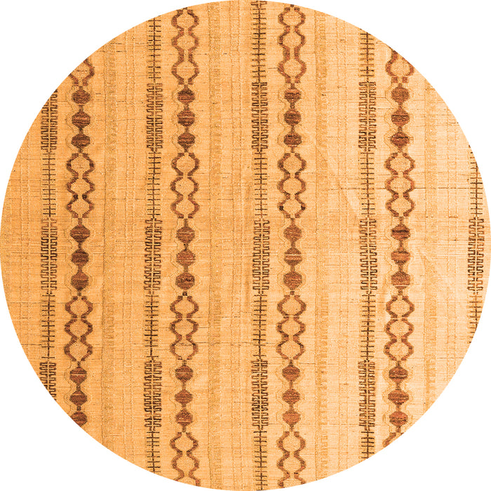 Round Abstract Orange Modern Rug, abs4914org