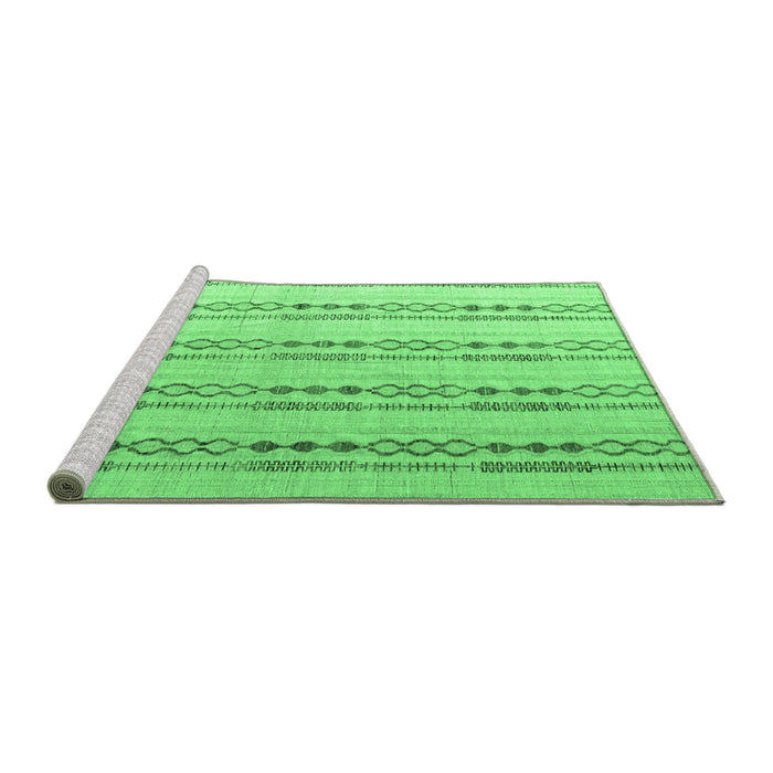 Sideview of Machine Washable Abstract Emerald Green Modern Area Rugs, wshabs4914emgrn