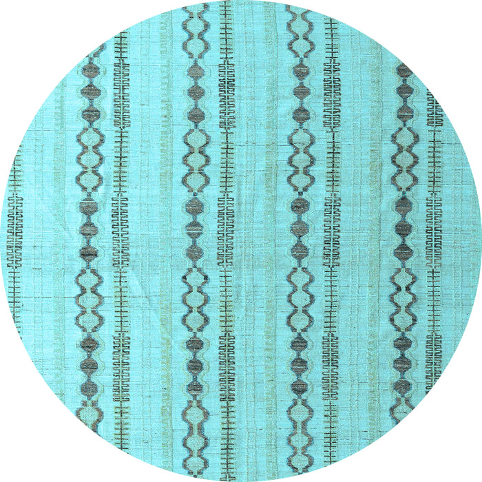 Round Machine Washable Abstract Light Blue Modern Rug, wshabs4914lblu