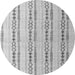 Round Abstract Gray Modern Rug, abs4914gry