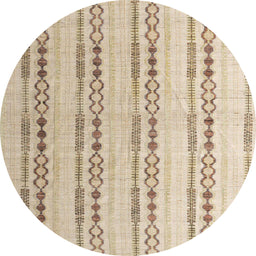 Round Abstract Orange Brown Modern Rug, abs4914