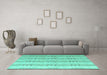 Machine Washable Abstract Turquoise Modern Area Rugs in a Living Room,, wshabs4914turq